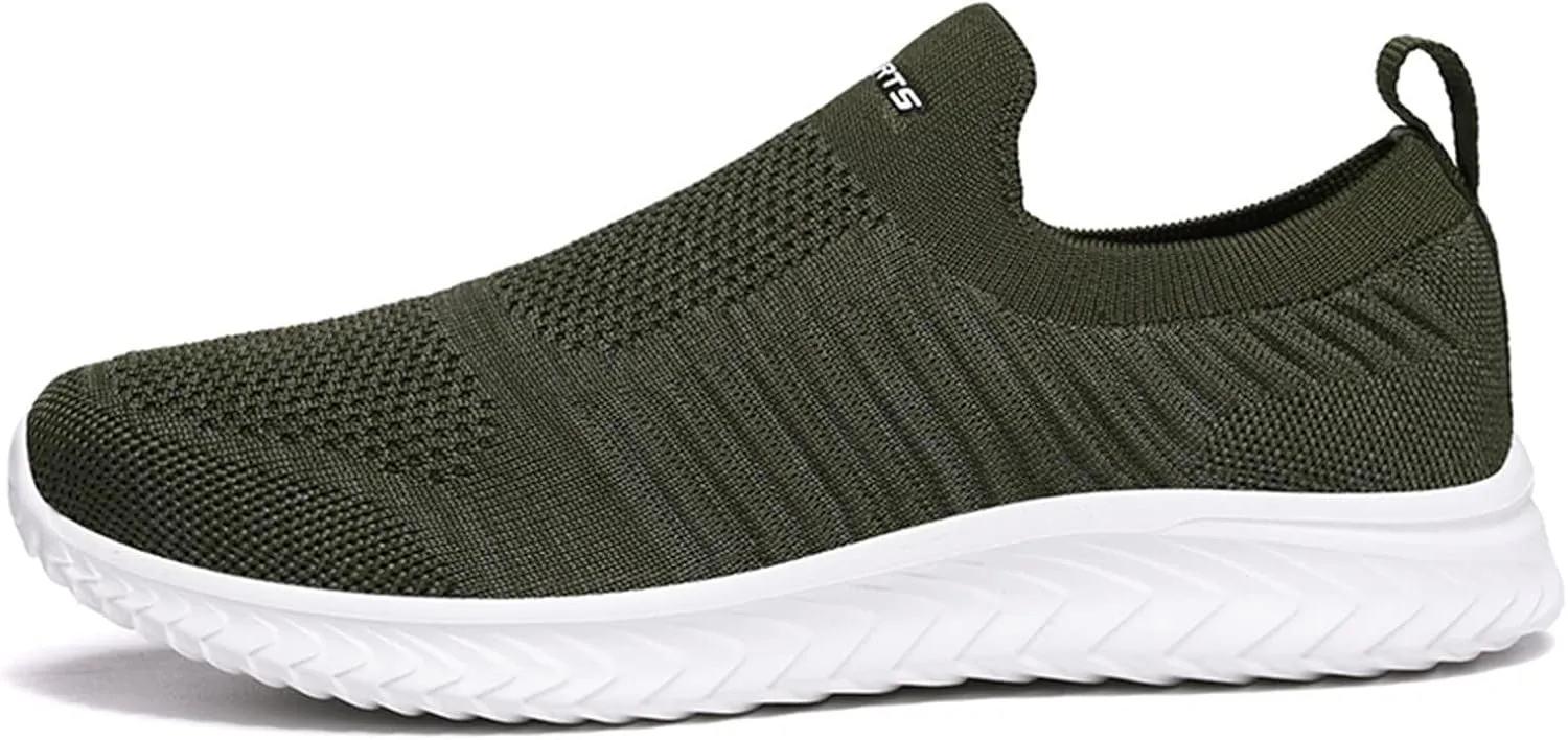 Womens Slip On Walking Shoes Non Slip Running Shoes Running Shoes for Women Arch Support Ladies Shoes Casual White Sneakers Brown Tennis Shoe Cross Trainer Shoe