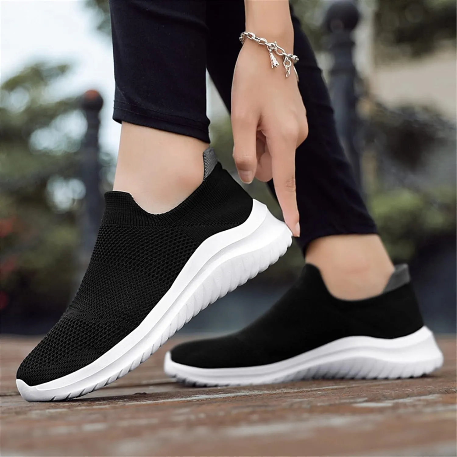 Womens Slip On Walking Shoes Non Slip Running Shoes Walking Shoes Women Slip On White Casual Shoes High Top Sneakers Waterproof Tennis Shoe Casual Loafers