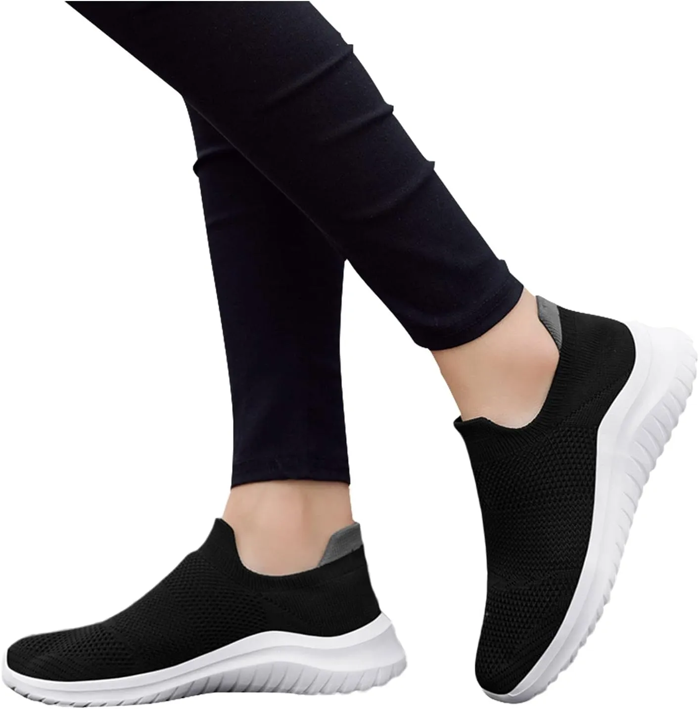 Womens Slip On Walking Shoes Non Slip Running Shoes Walking Shoes Women Slip On White Casual Shoes High Top Sneakers Waterproof Tennis Shoe Casual Loafers