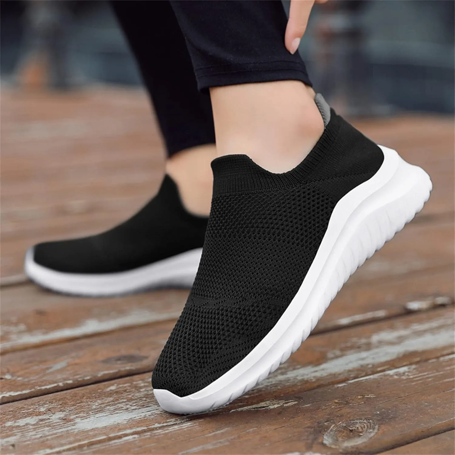 Womens Slip On Walking Shoes Non Slip Running Shoes Walking Shoes Women Slip On White Casual Shoes High Top Sneakers Waterproof Tennis Shoe Casual Loafers