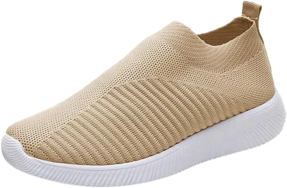 Women's Slip On Walking Shoes Running Comfortable Tennis Shoes Womens Lightweight Casual Work Shoes White Platform Sneakers Red Tennis Shoe White Loafers