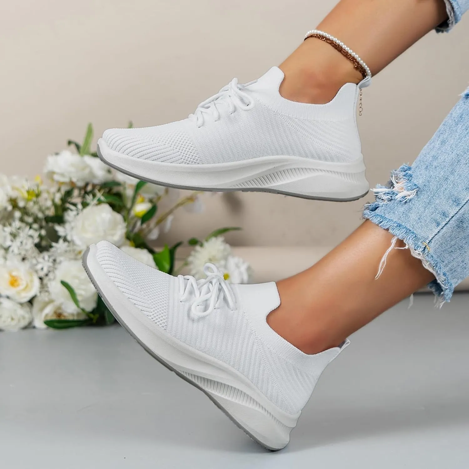 Womens Sneakers Platform Orthopedic Shoes for Women Dressy Wedge Black Sneakers for Women Size 7 Womens White Sneakers Casual Platform Tenis para Mujer De Trabajo Antideslizantes