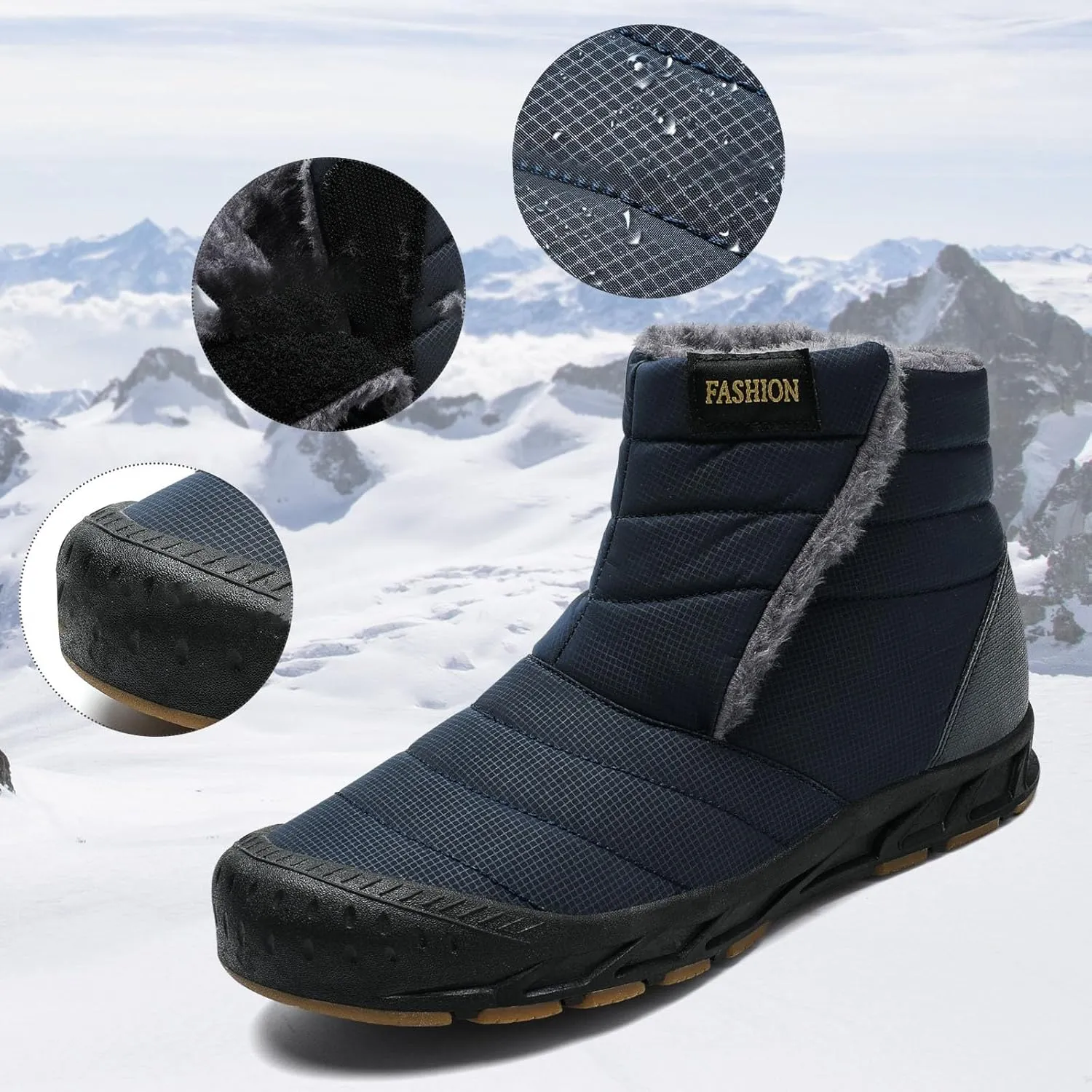 Womens Snow Boots Winter Shoes Slip On Ankle Booties Anti-Slip Water-proof Fleece Lined Outdoor Sneakers Casual Fashion Women Autumn Winter Dress Shoes Comfy Warm Walking Hiking Shoes