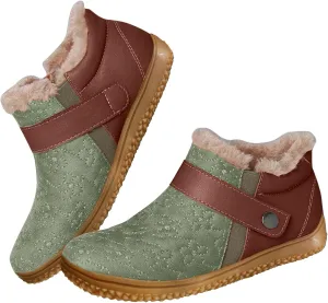 Women's Snow Boots - Winter Snow Boots for Women Arch Support Anti Slip Flat Heel Ankle Booties Round Toe Slip On Waterproof Short Boots Loafers Comfortable Outdoor Boot Walking Shoes
