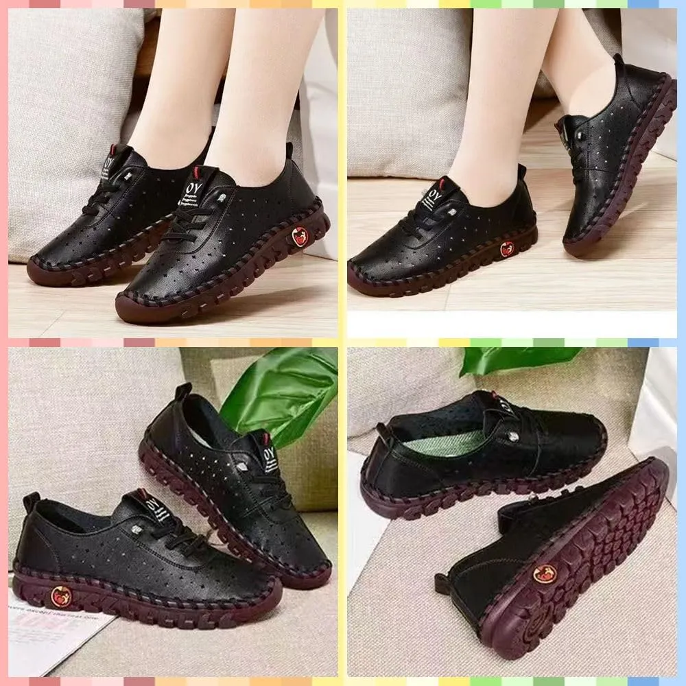Women's Soft Slip-On Loafers Breathable Handmade Flats with Round Toe & Non-Slip Beef Tendon Sole for Comfy All-Day Walking