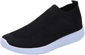 Womens Walking Shoes Sock Casual Ladies Fashion Sneakers Non Slip Work Shoes Women Comfort Casual Shoes for Fall Black Sneakers Red Tennis Shoe Loafers Casual Slip On