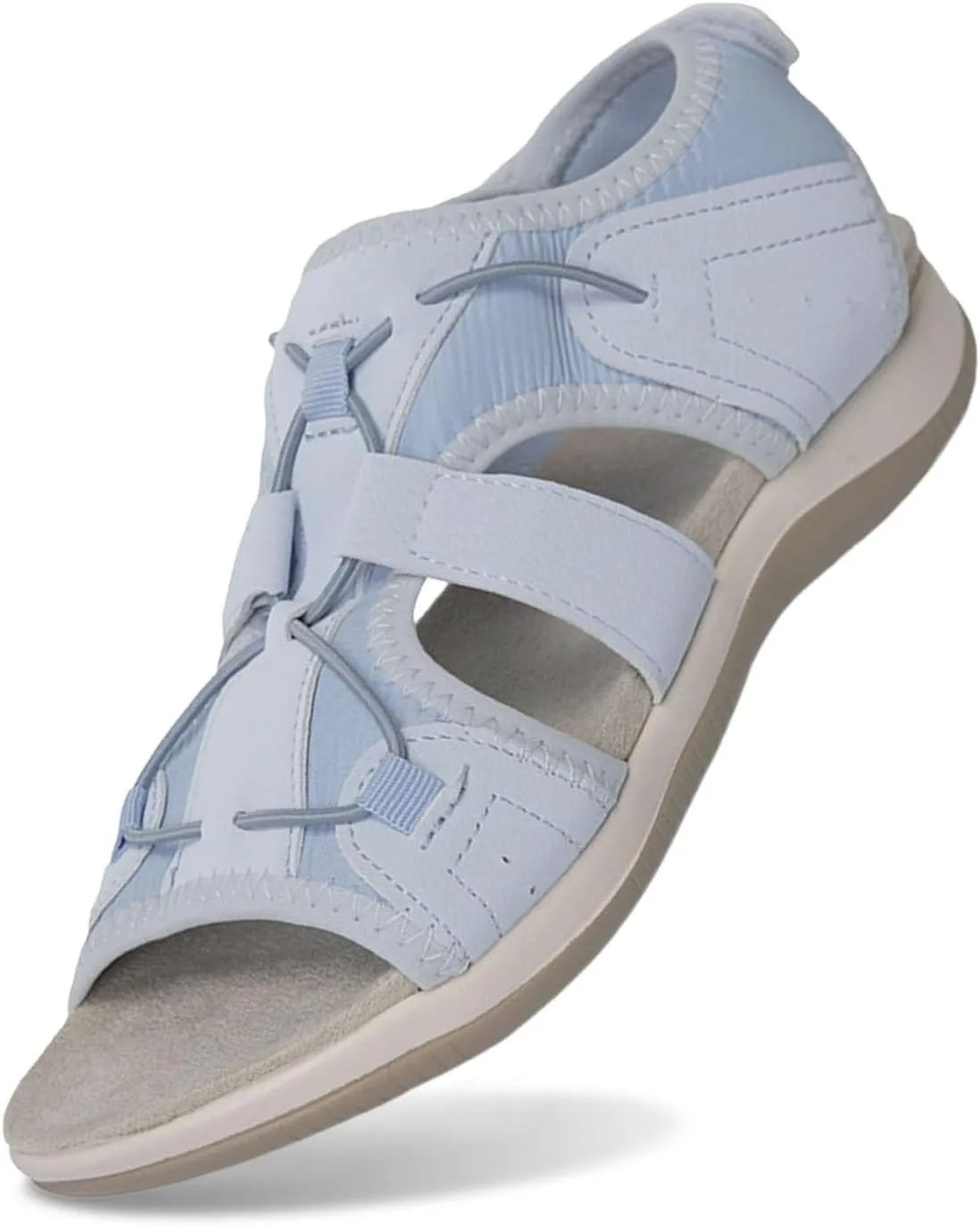 Women's Wedge Heel With Arch Support Low Top Round Toe Casual Sandals For Hiking Outdoor Walking Summer Platform Athletic Shoes Women
