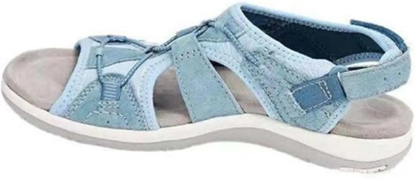 Women's Wedge Heel With Arch Support Low Top Round Toe Casual Sandals For Hiking Outdoor Walking Summer Platform Athletic Shoes Women