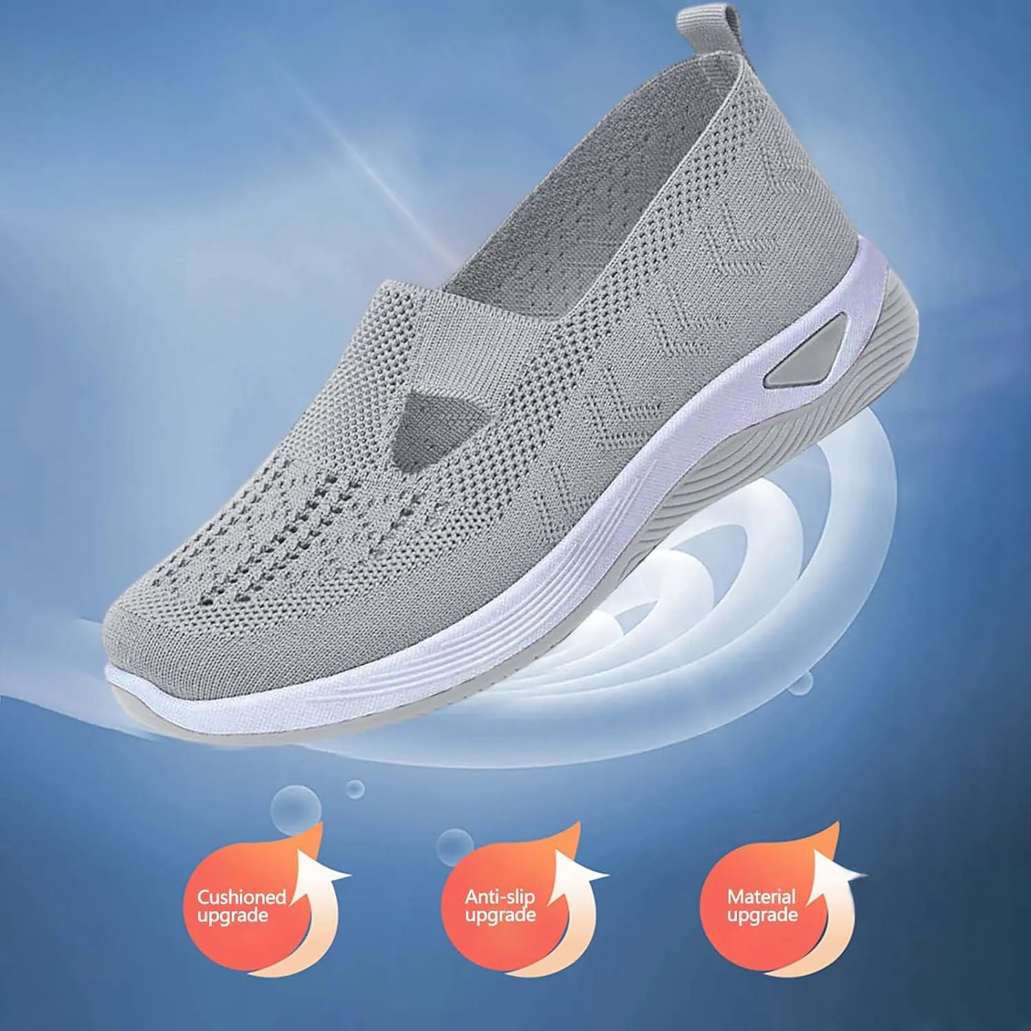 Women's Woven Orthopedic Breathable Soft Shoes Slip On Shoes Women Arch Support Women's Casual Shoes Platform Sneakers Waterproof Tennis Shoe Loafers Shoe