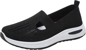 Women's Woven Orthopedic Breathable Soft Shoes Slip On Shoes Women Flat Feet Business Casual Shoes Dress Sneakers Red Tennis Shoe Loafers Casual Slip On