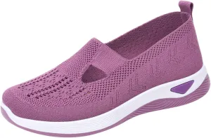 Women's Woven Orthopedic Breathable Soft Shoes Slip On Shoes Women Wide Business Casual Shoes Walking Sneakers Red Tennis Shoe Loafers Casual Slip On