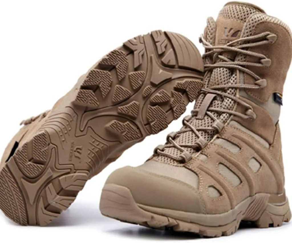 Wygwlg Men Boots Wear-Resisting Non-Slip Outdoor Climbing Hiking Boots Combat Military Boots Shoes High Top Shoes for Mens