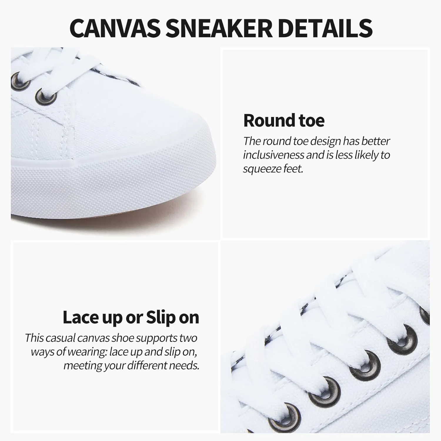 XRH Tennis Shoes Womens Low Top Casual Shoes for Women, Lace Up Canvas Sneakers Comfortable Shoes for Women Walking Shoes